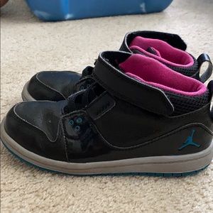 Girls Black Jordans w/ Velcro Straps